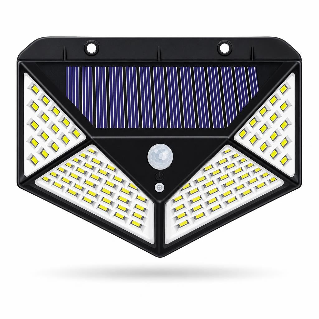 Foco solar 100 LED sensor - foto fondo blanco