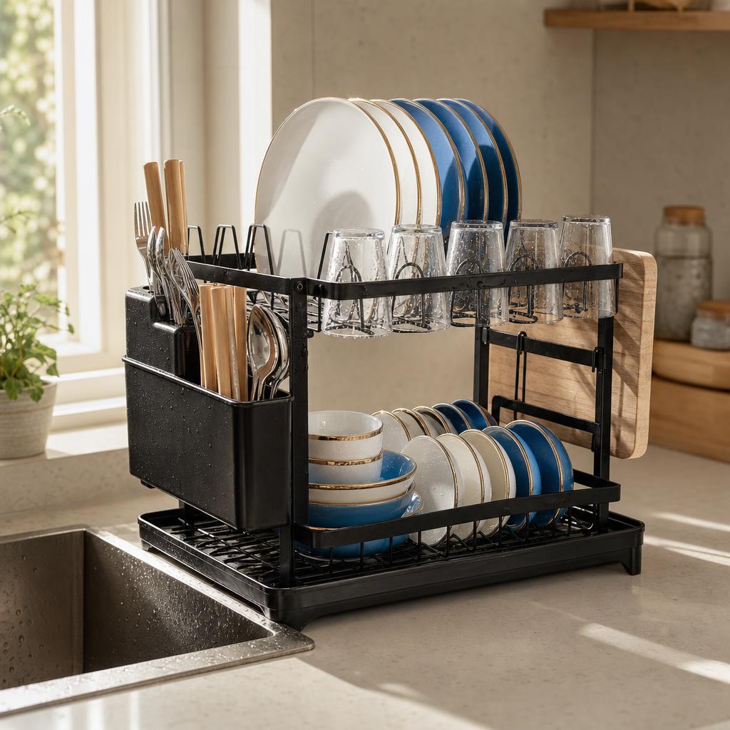 Rack secaplatos PataGoHome junto al fregadero